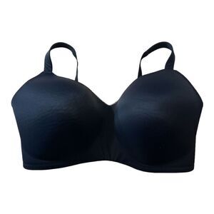 Auden Solid Black Full Coverage Bra Plus Size 44DDD Lightly Lined Wirefree